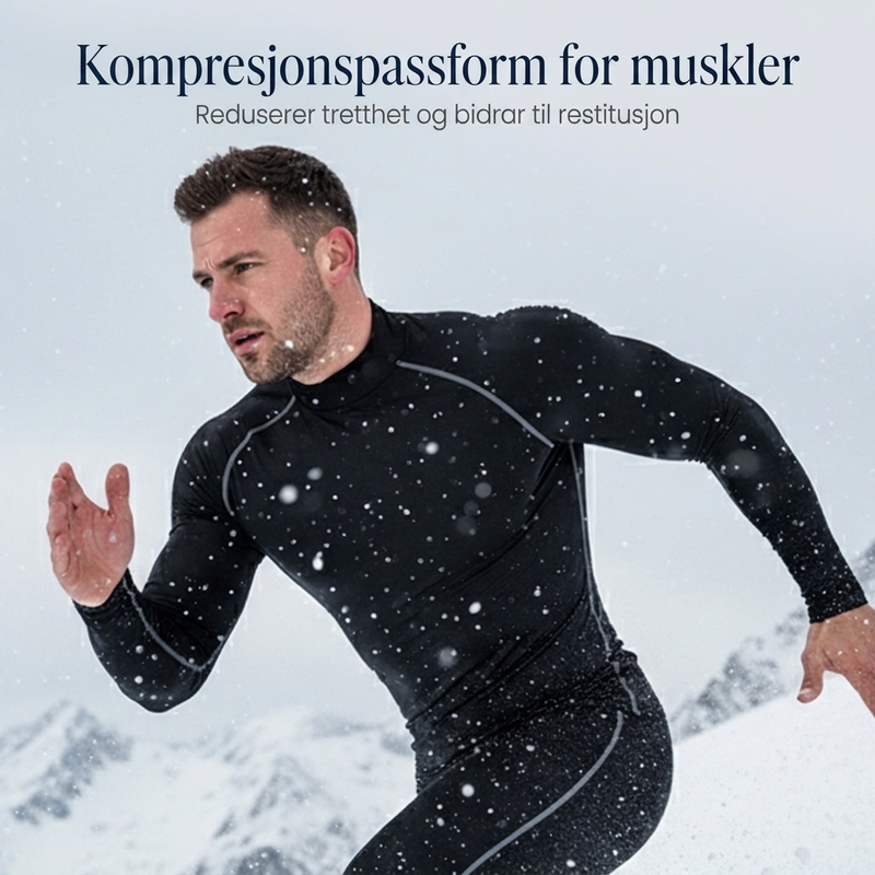 Termisk kompresjonsgenser for menn, langermet