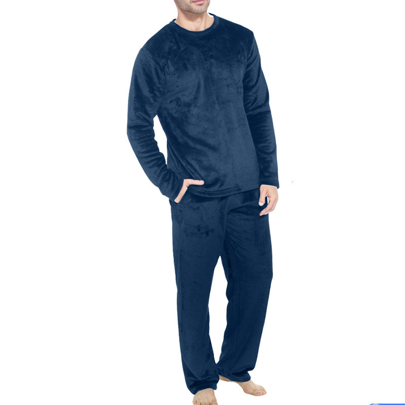 Koselig pyjamasett i termisk fløyel for menn