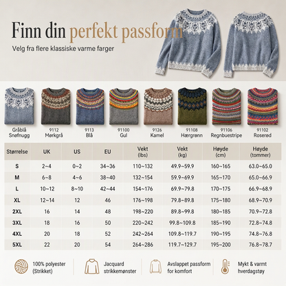 Løst genser i strikk med rund hals og fargeblokker for kvinner
