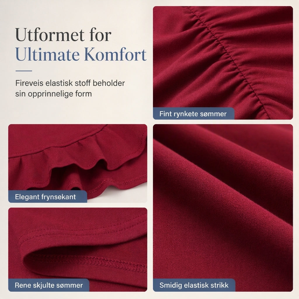 Kvinner ensfarget Puff ermet Bodycon Dress