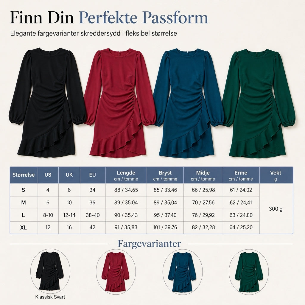 Kvinner ensfarget Puff ermet Bodycon Dress
