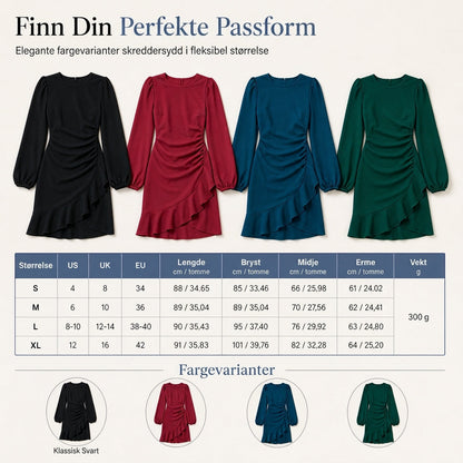 Kvinner ensfarget Puff ermet Bodycon Dress