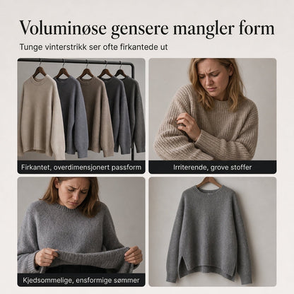 Stor, skulderfri strikkekjole for kvinner med asymmetrisk blomstret blonderkant