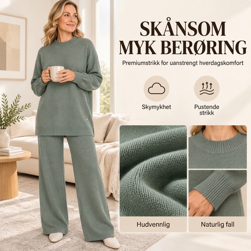 Koselig strikket 2-delt sett for kvinner