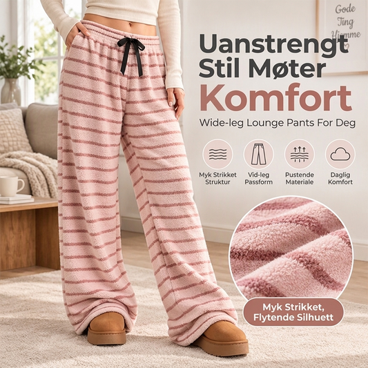 Bredbuks i stripet, dobbeltsidig plush for kvinner