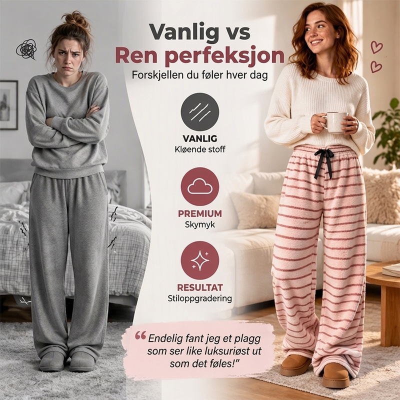 Bredbuks i stripet, dobbeltsidig plush for kvinner