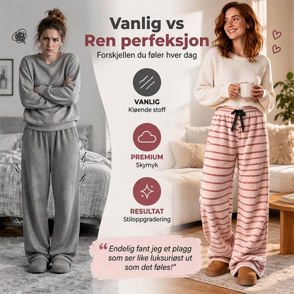 Bredbuks i stripet, dobbeltsidig plush for kvinner
