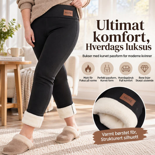 Termoleggings med høy midje og myk fôr for damer