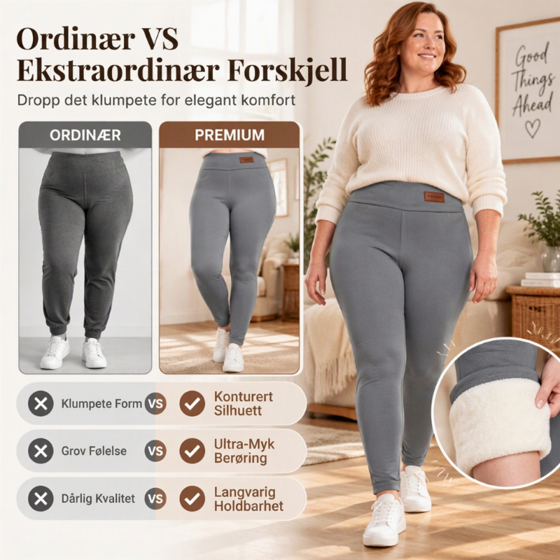 Termoleggings med høy midje og myk fôr for damer
