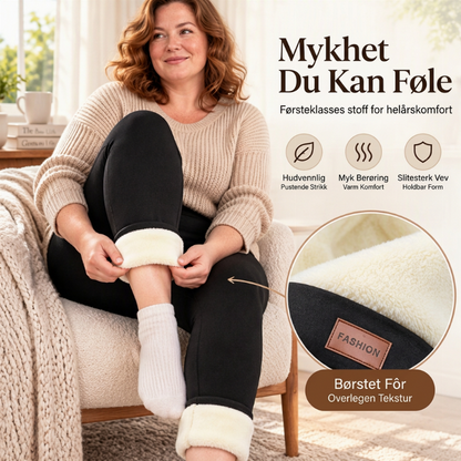 Termoleggings med høy midje og myk fôr for damer