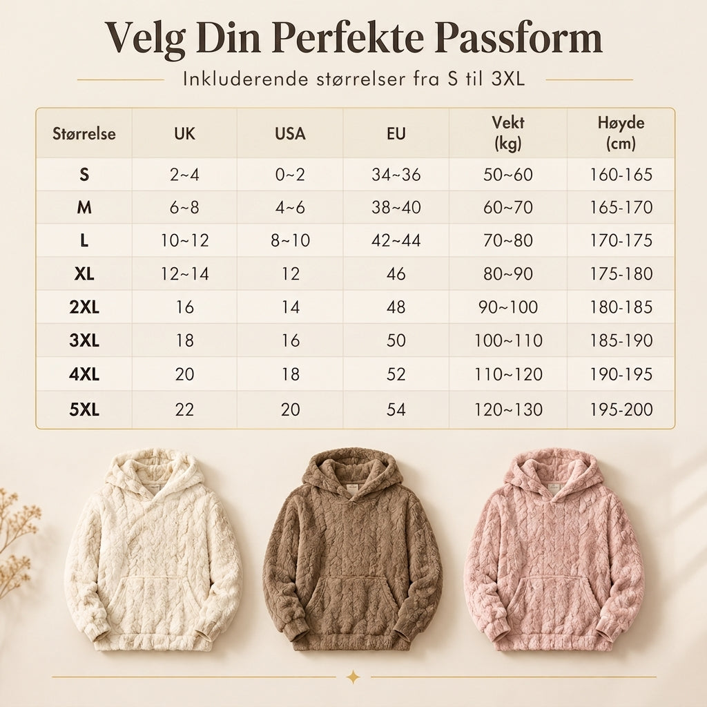 Løstsittende, genser-drakt med hetta og jacquard-mønster, laget av mykt luvstoff, for kvinner – til bruk på høst og vinter
