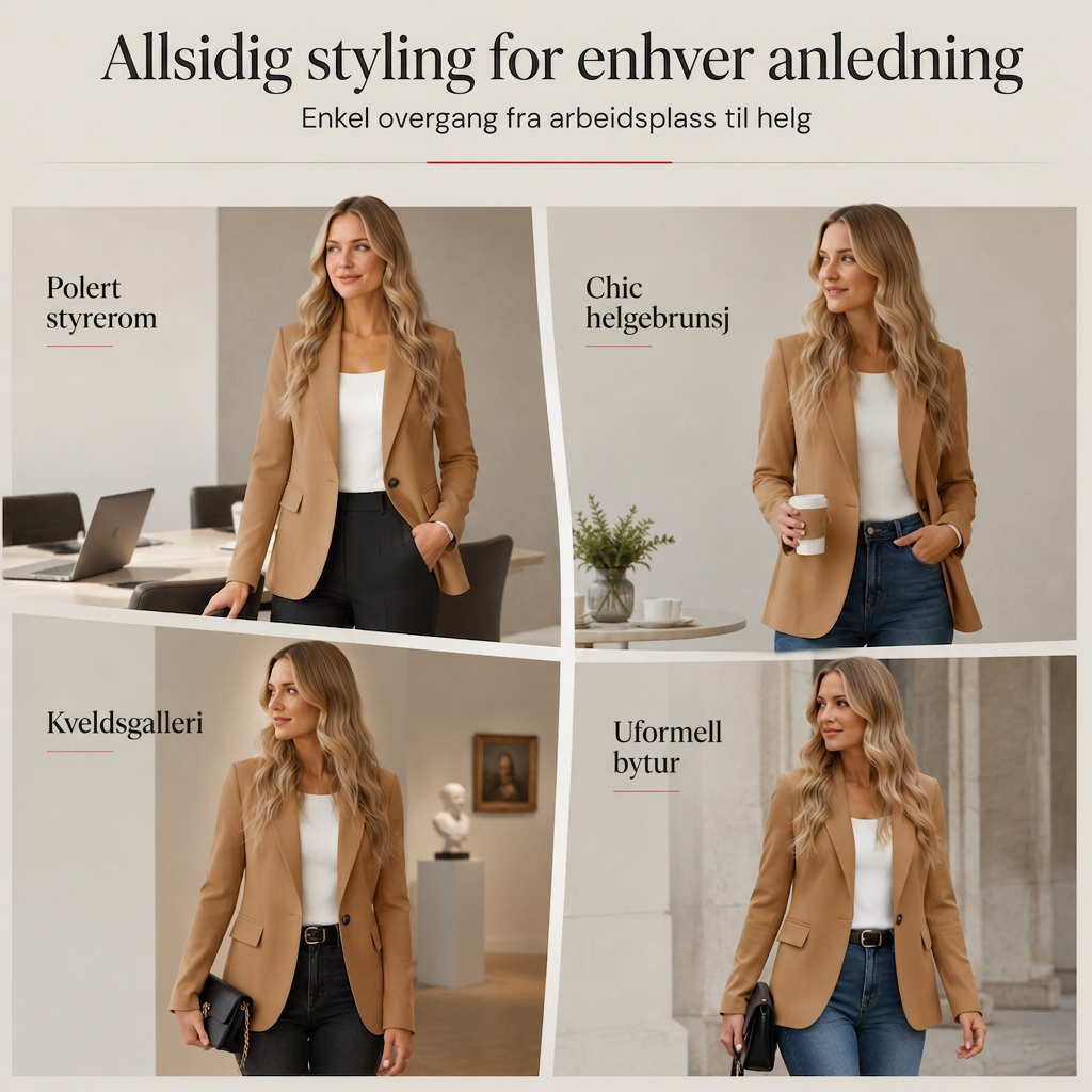 Avslåppingsblazer med åpen front for kvinner