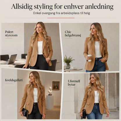 Avslåppingsblazer med åpen front for kvinner