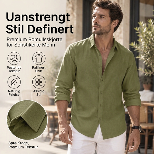 Herre Casual Lett Vennlig Åndbar Lin Skjorte
