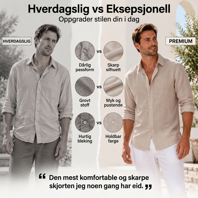 Herre Casual Lett Vennlig Åndbar Lin Skjorte