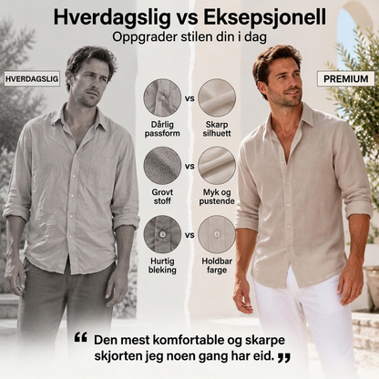 Herre Casual Lett Vennlig Åndbar Lin Skjorte