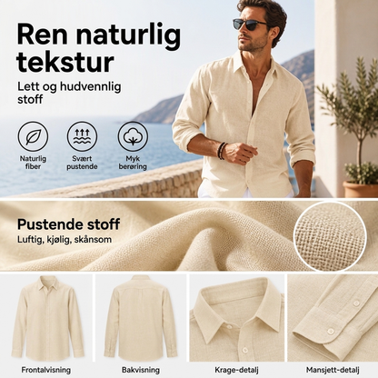 Herre Casual Lett Vennlig Åndbar Lin Skjorte