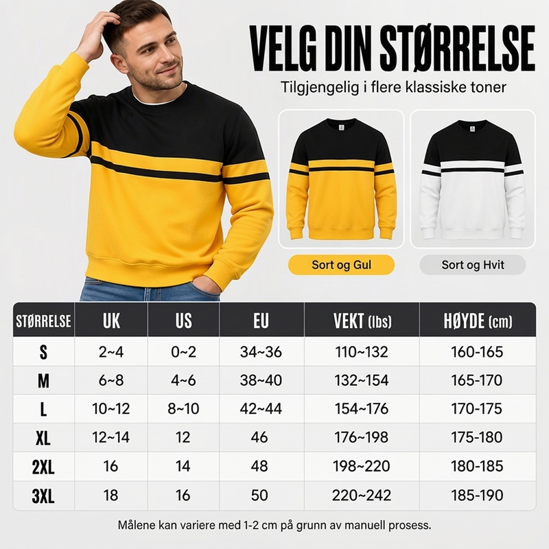 Herre, casual crewneck genser med fargeblokkering