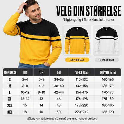 Herre, casual crewneck genser med fargeblokkering