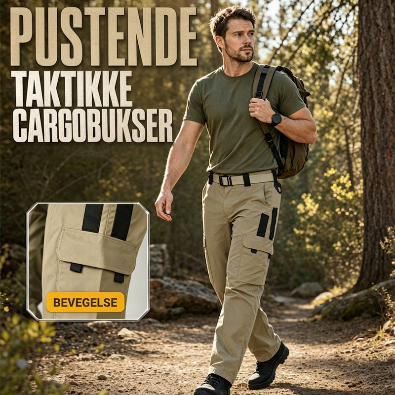 Utendørs flerlommes cargobukser for menn