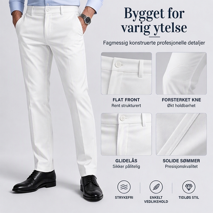 Smalt skreddersydde dressbukser for herrer med midt livvidd