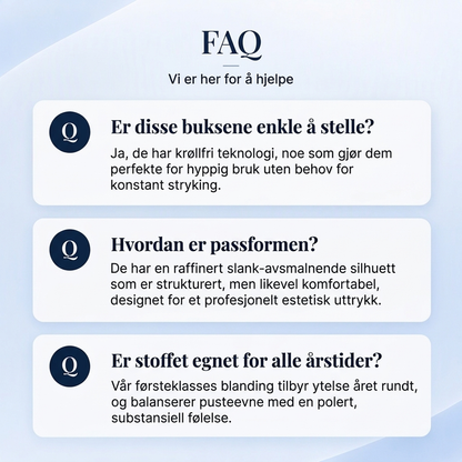 Smalt skreddersydde dressbukser for herrer med midt livvidd