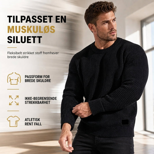 Herre genser med Rund Hals Tykt Strikk Høst Vinter Pullover Strikket Topp