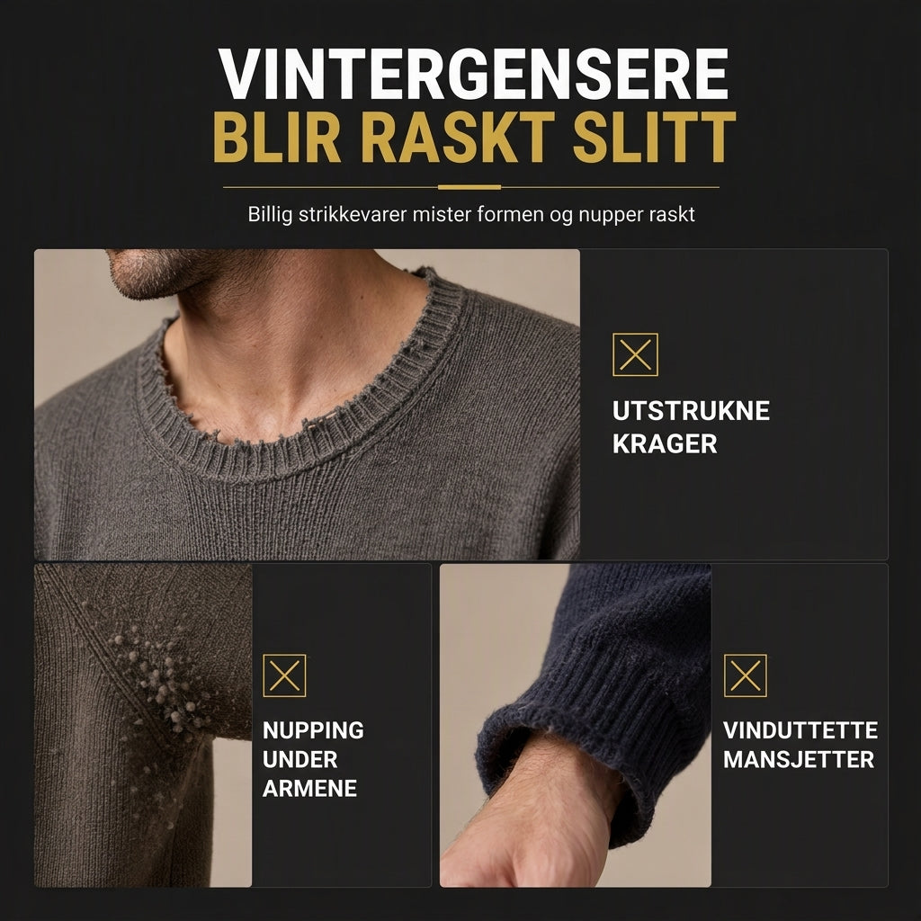 Herre genser med Rund Hals Tykt Strikk Høst Vinter Pullover Strikket Topp