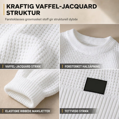 Herre genser med Rund Hals Tykt Strikk Høst Vinter Pullover Strikket Topp