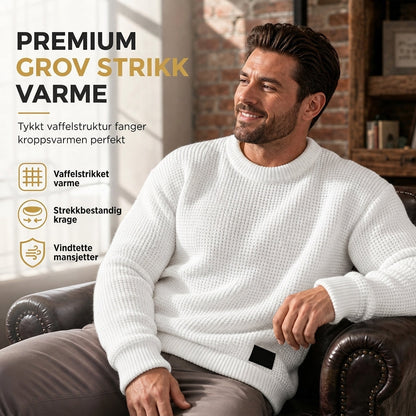 Herre genser med Rund Hals Tykt Strikk Høst Vinter Pullover Strikket Topp
