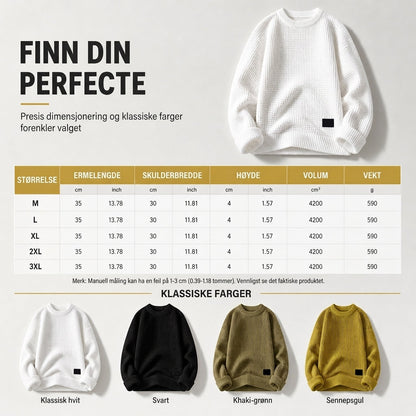 Herre genser med Rund Hals Tykt Strikk Høst Vinter Pullover Strikket Topp