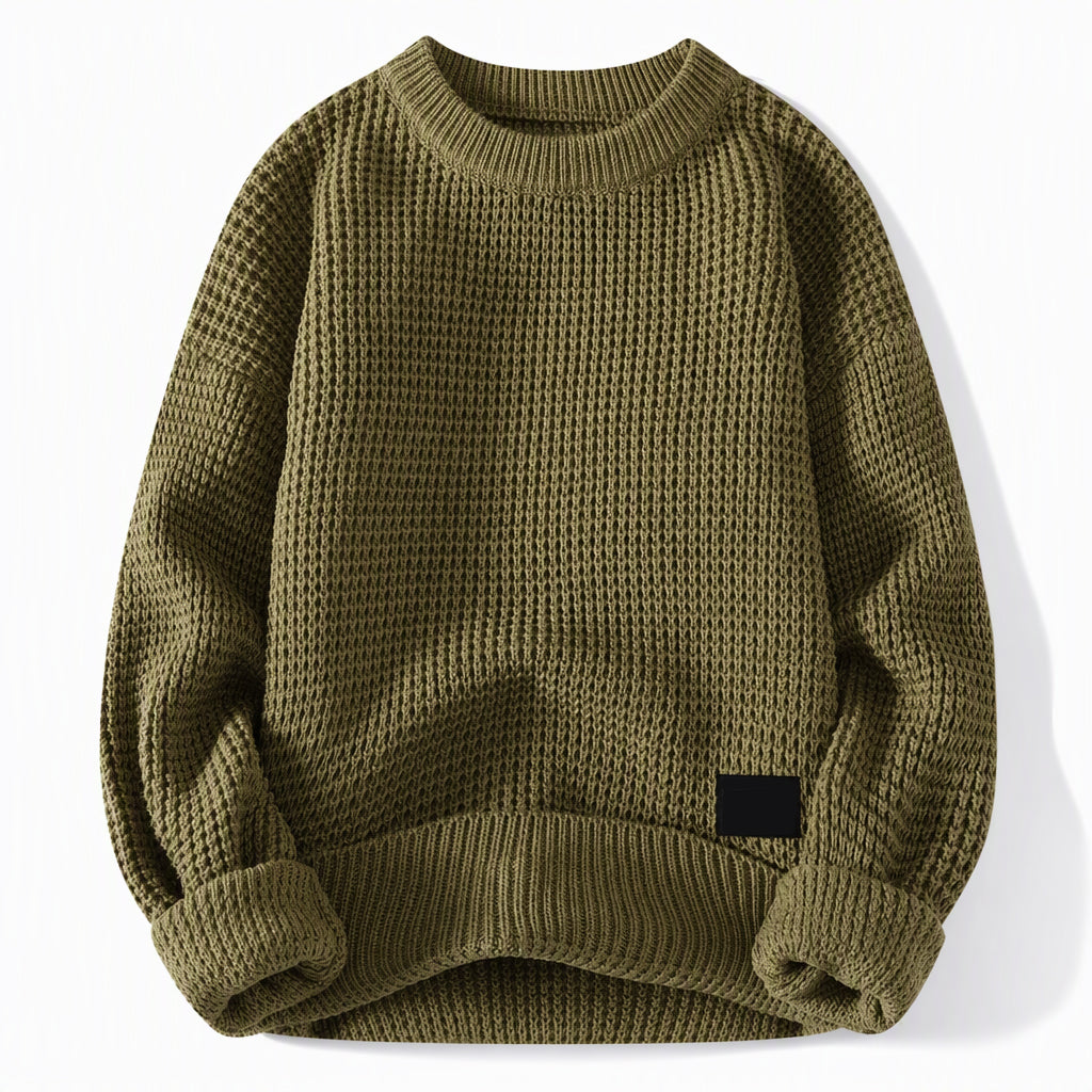 Herre genser med Rund Hals Tykt Strikk Høst Vinter Pullover Strikket Topp