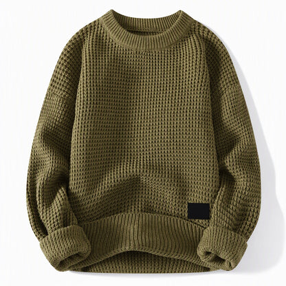 Herre genser med Rund Hals Tykt Strikk Høst Vinter Pullover Strikket Topp