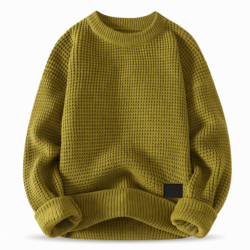 Herre genser med Rund Hals Tykt Strikk Høst Vinter Pullover Strikket Topp