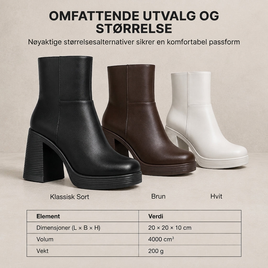 Tykk såle, grov hæl ankelstøvler