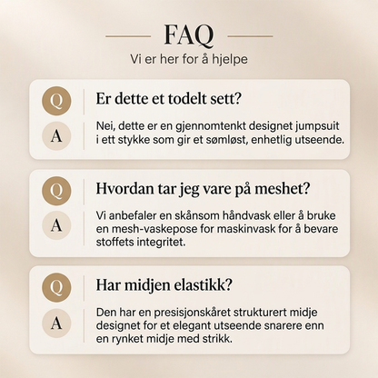 Elegant mesh-drakt for kvinner med erme og overliggende skjørt