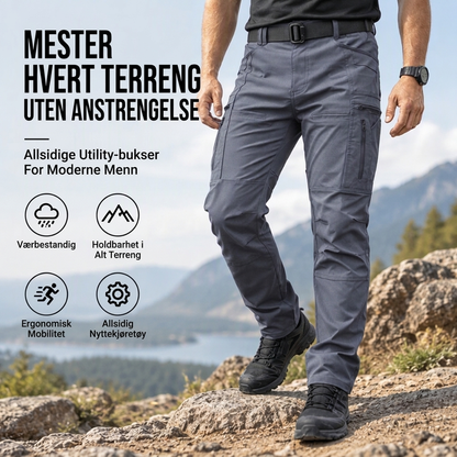Herre utendørs taktisk cargo-bukse i smal passform – Robust og funksjonell ✨👖🌿