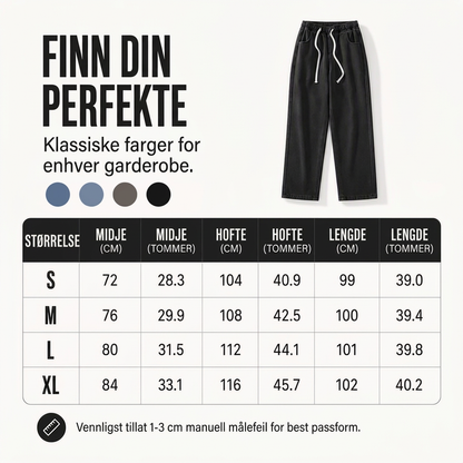 Rette denim-jeans med varmt fôr for kvinner