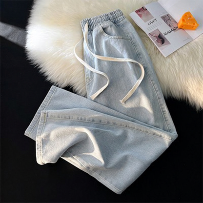Rette denim-jeans med varmt fôr for kvinner