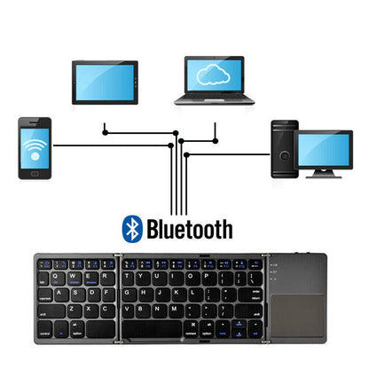 Vikbart Bluetooth trådlöst tangentbord för telefon